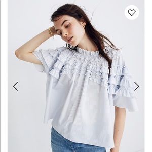 Madewell X Karen walker striped ruffle top